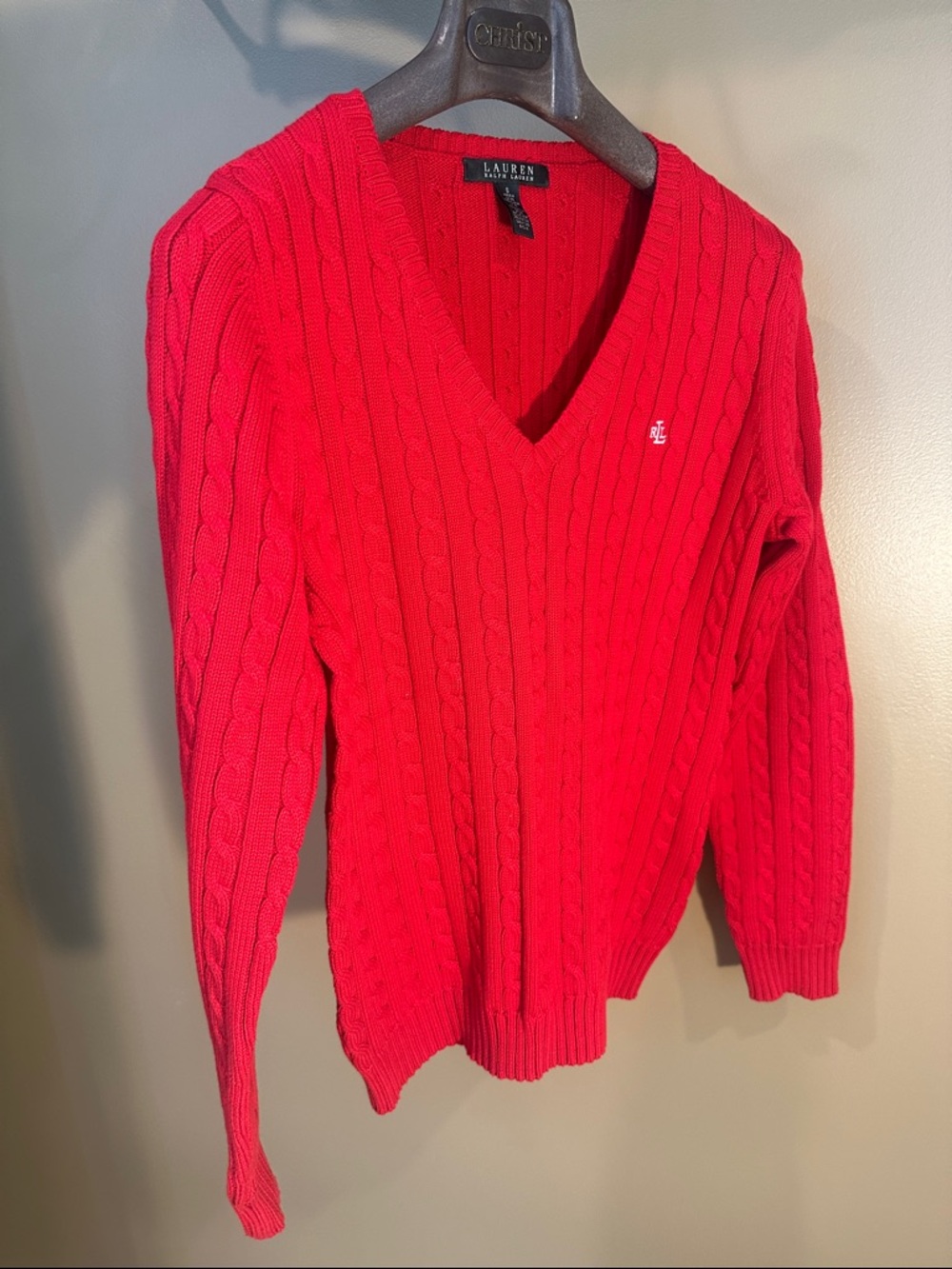 Lauren Ralph Lauren V-neck Cable sweater.